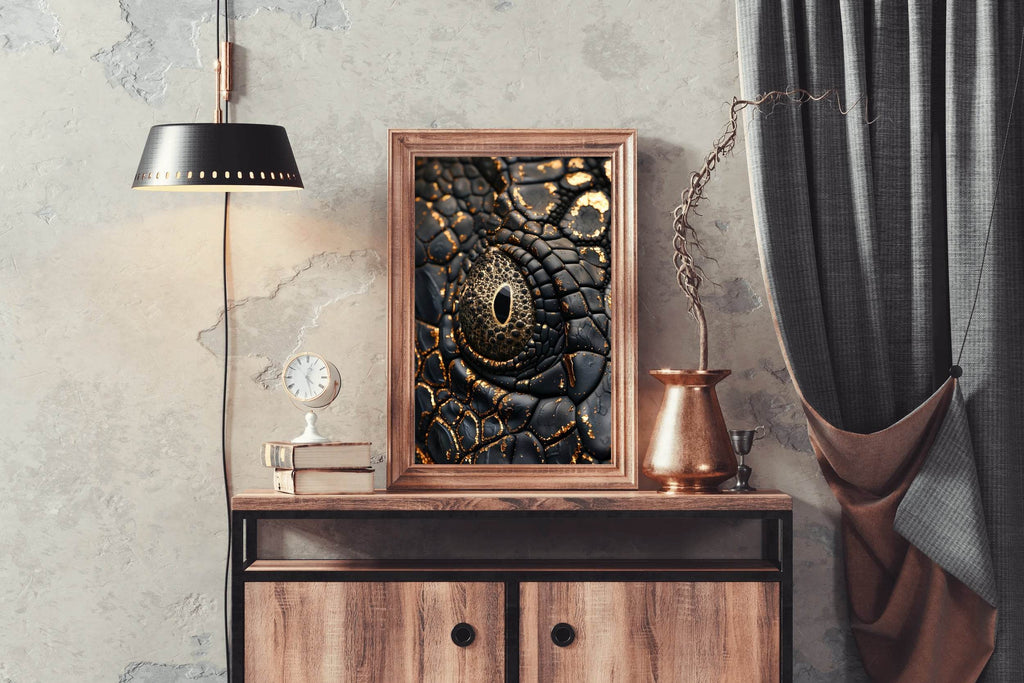 Golden Eye Crocodile Wall Art - beink online art store