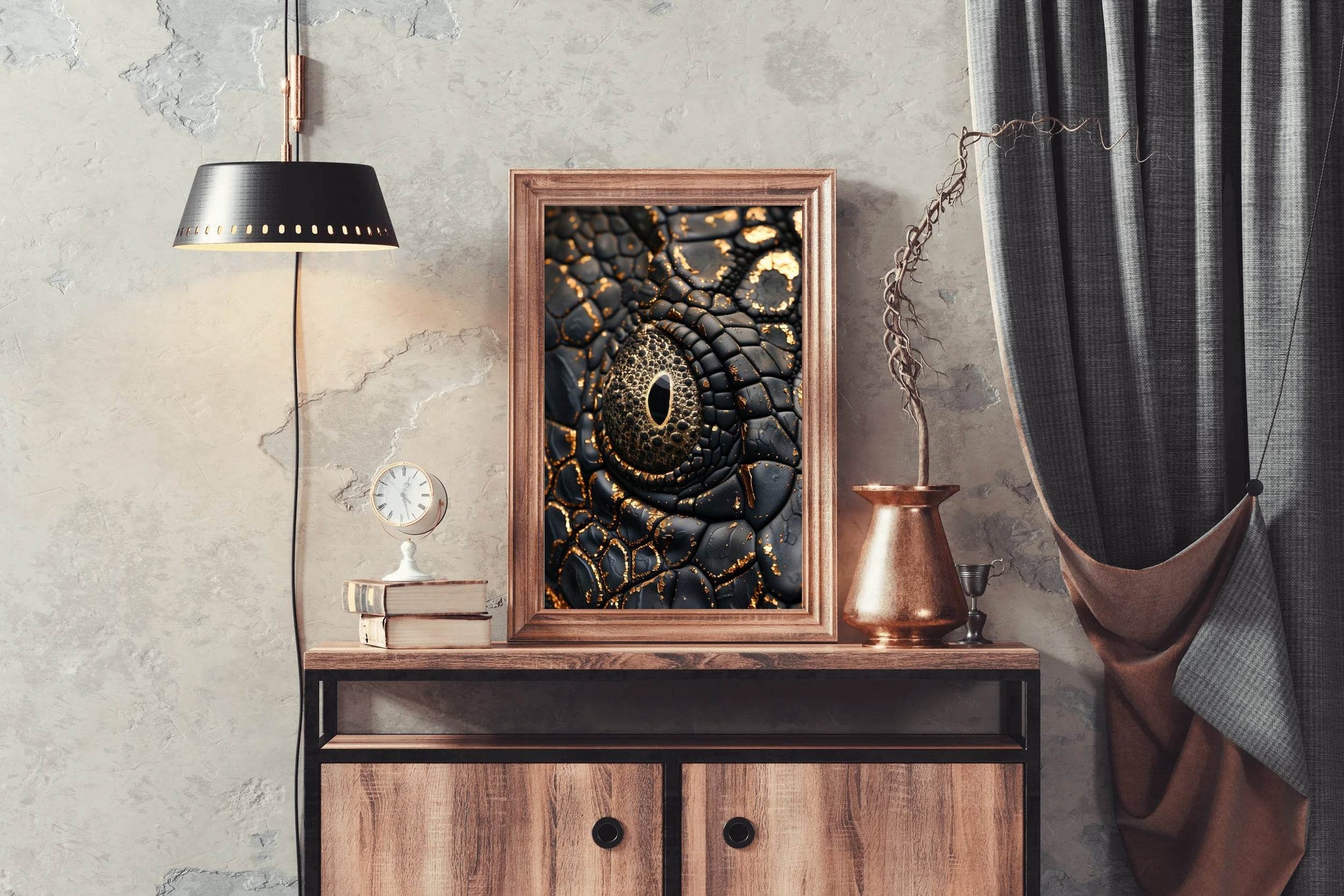Golden Eye Crocodile Wall Art - beink online art store
