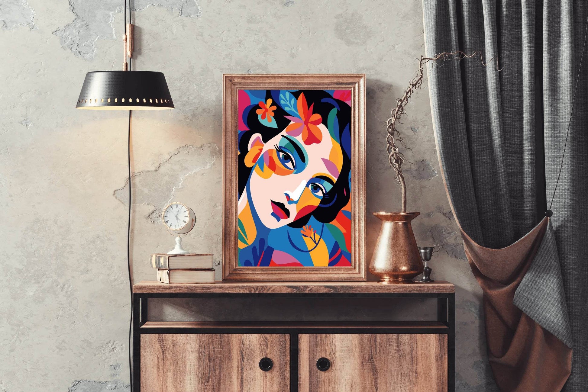 Drawing of a Beautiful Girl Wall Art - beink online art store