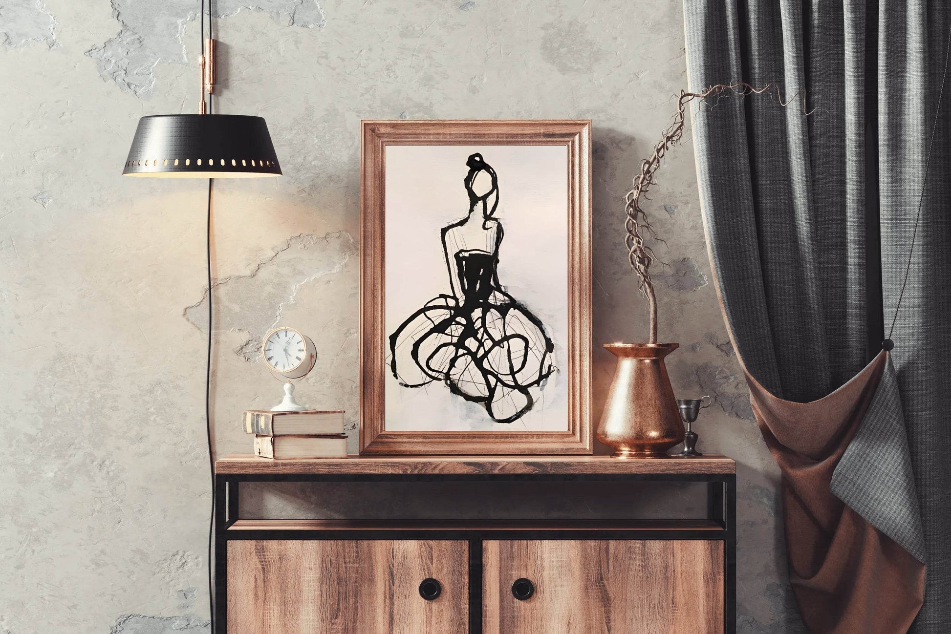 Watercolor Bridal Illustration Modern Wall Art - beink online art store