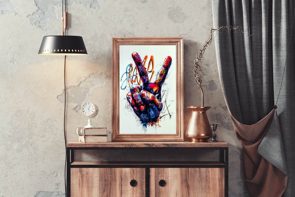 Peace Sign Graffiti Wall Art - beink online art store