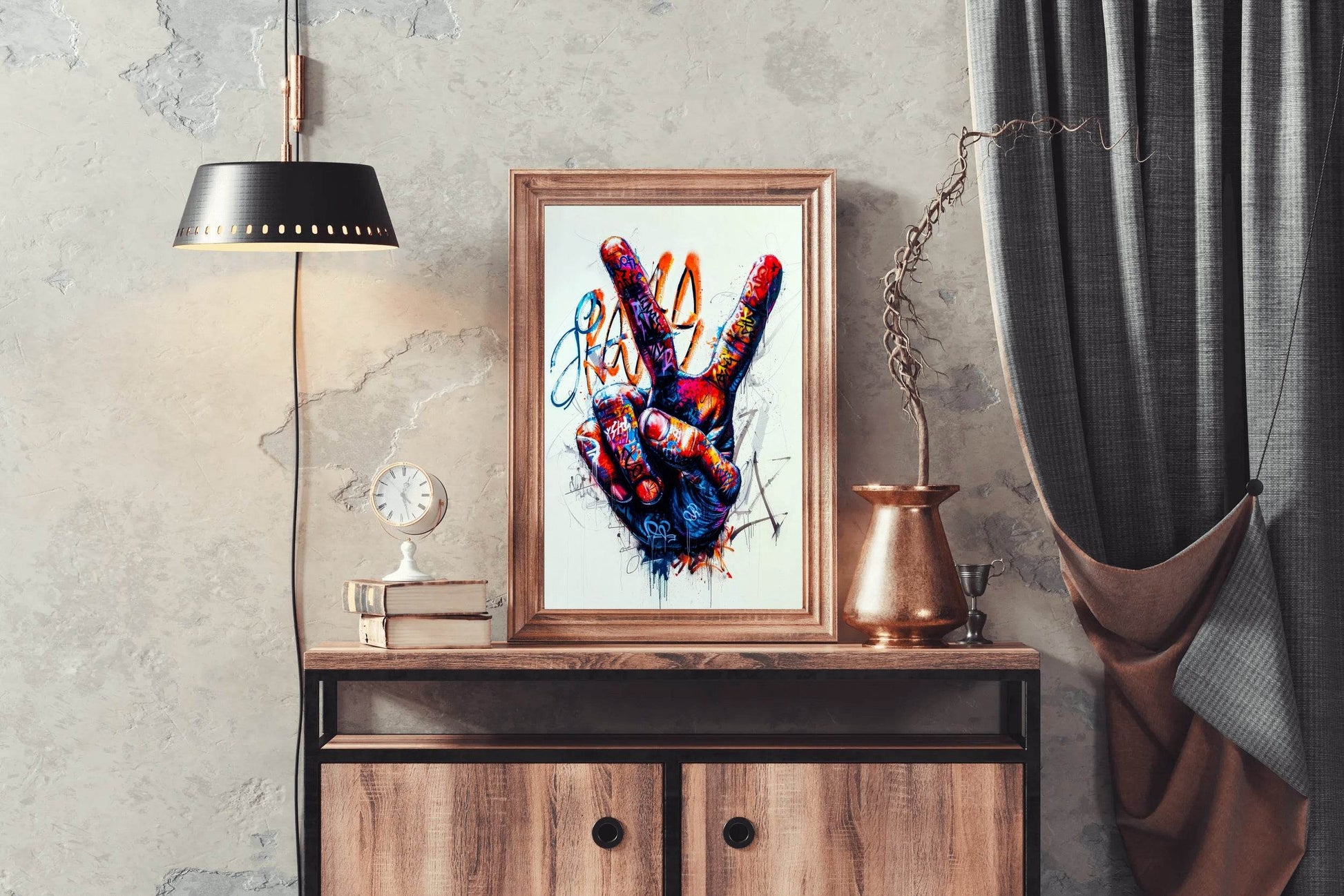 Peace Sign Graffiti Wall Art - beink online art store