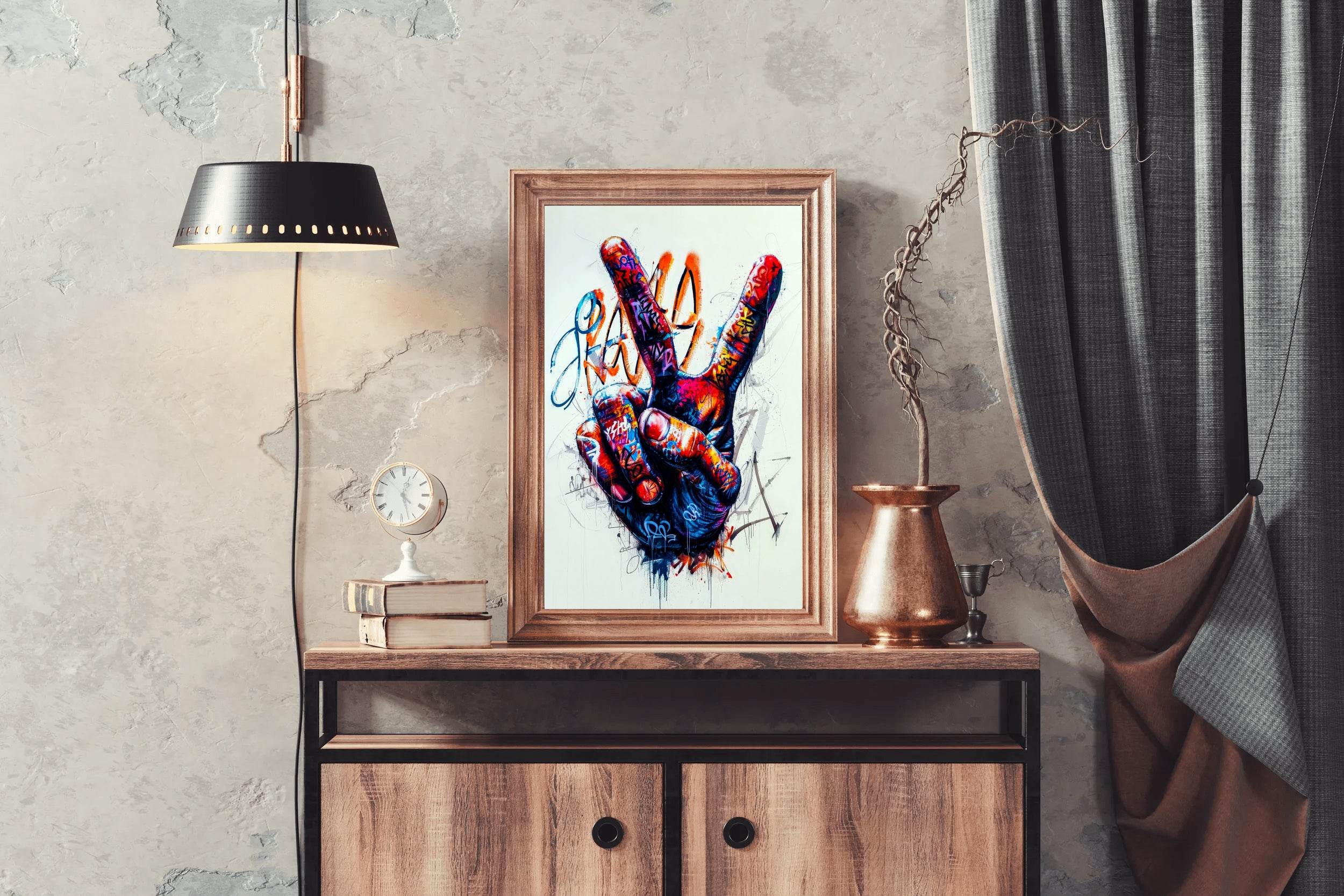 Peace Sign Graffiti Wall Art - beink online art store