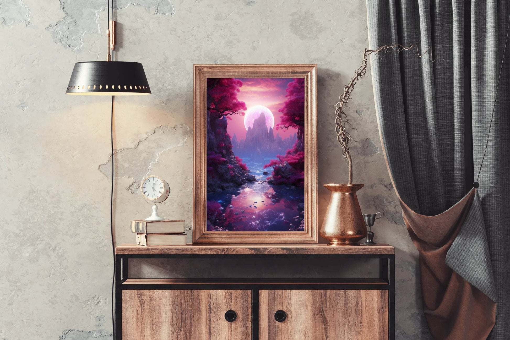 Paysage Fantastique Magenta Wall Art - beink online art store