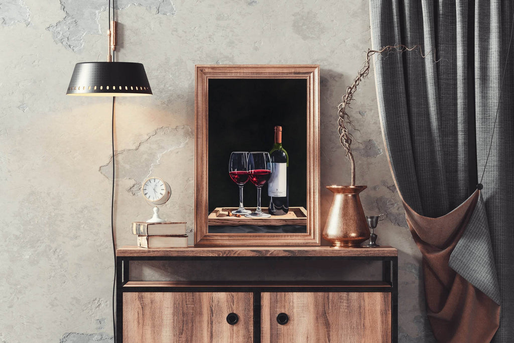 Wine Bottle and Glass Wall Art - beink online art store