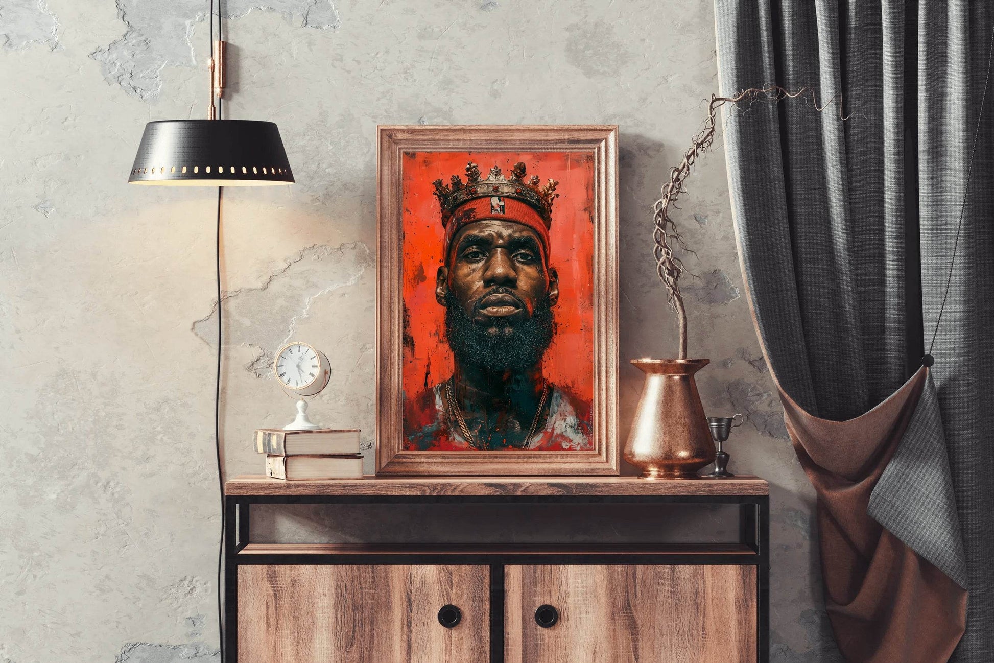Master Flame Sports Aesthetic Wall Art Poster for Living Room, Home & Wall Decor | Basketball | King LeBron James - beink online art store