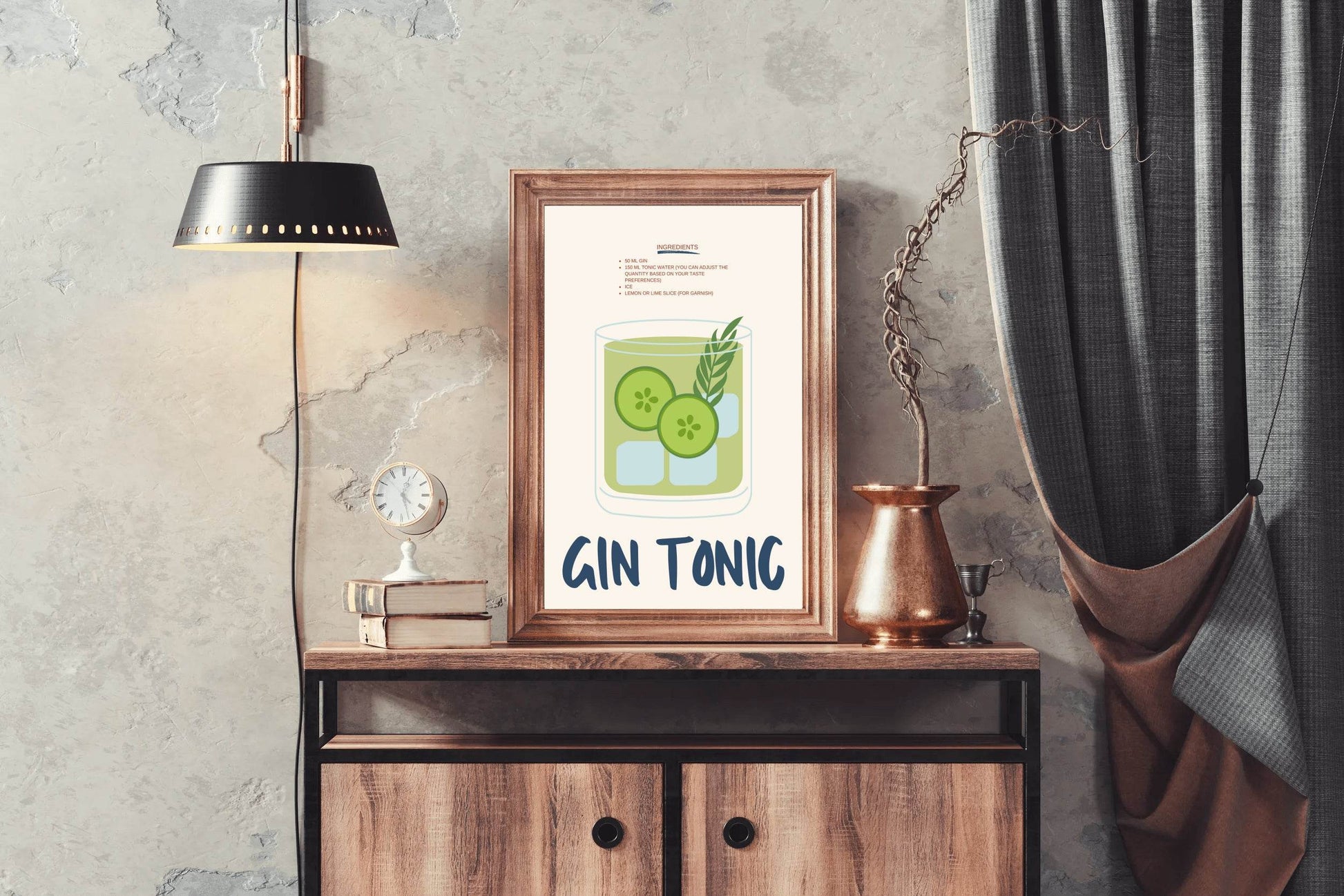 Gin and Tonic Cocktail Wall Art - beink online art store