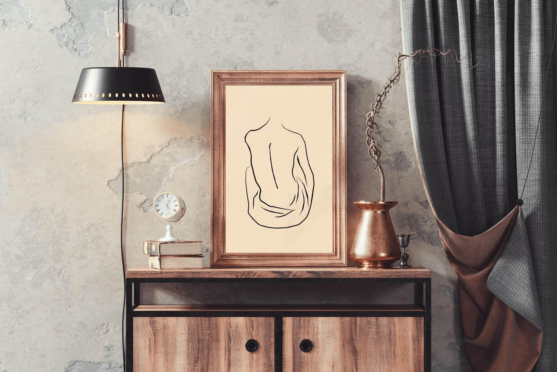 Drawing of A Woman Waist Wall Art - beink online art store