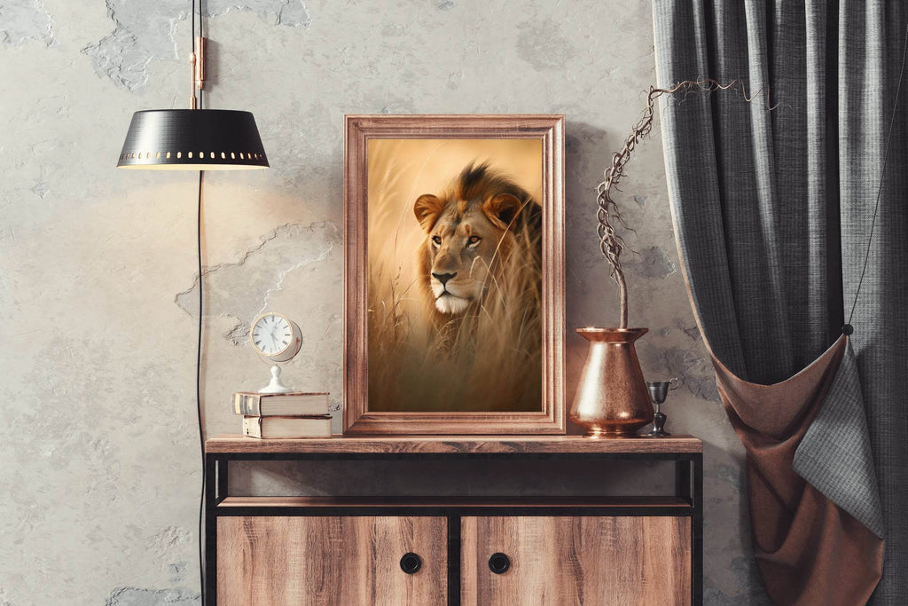 Painting of Lion Animal Wall Art - beink online art store