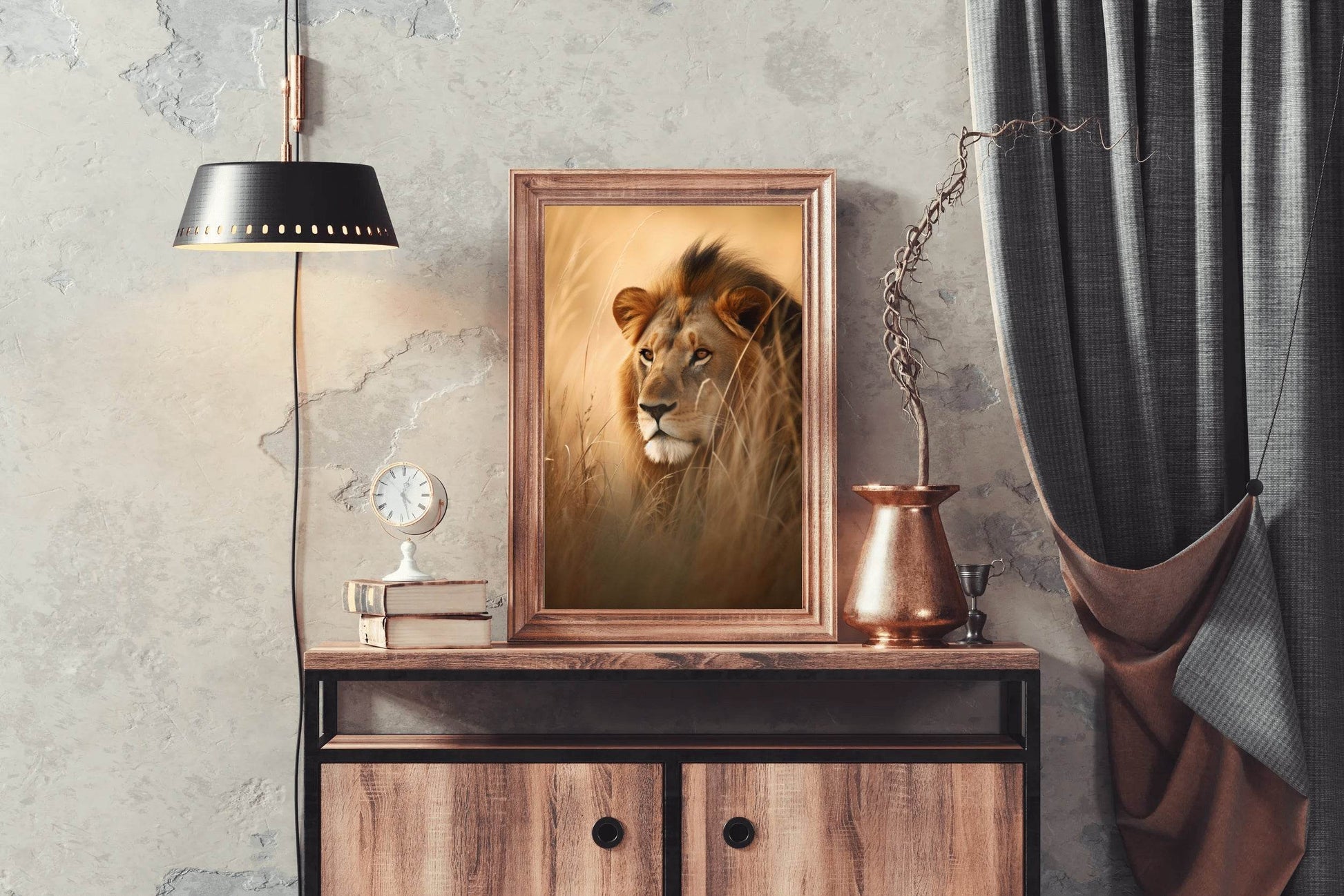 Painting of Lion Animal Wall Art - beink online art store