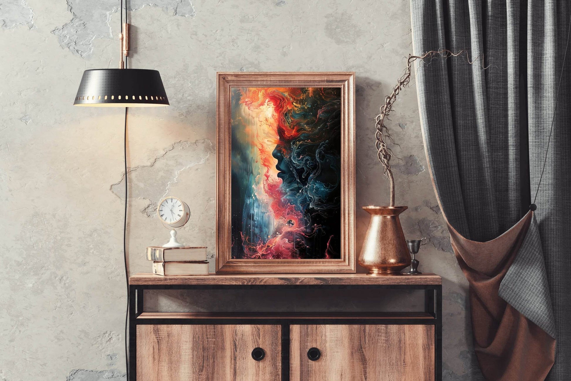 Colorful Oil Painting With Women Face Digital Art - beink online art store