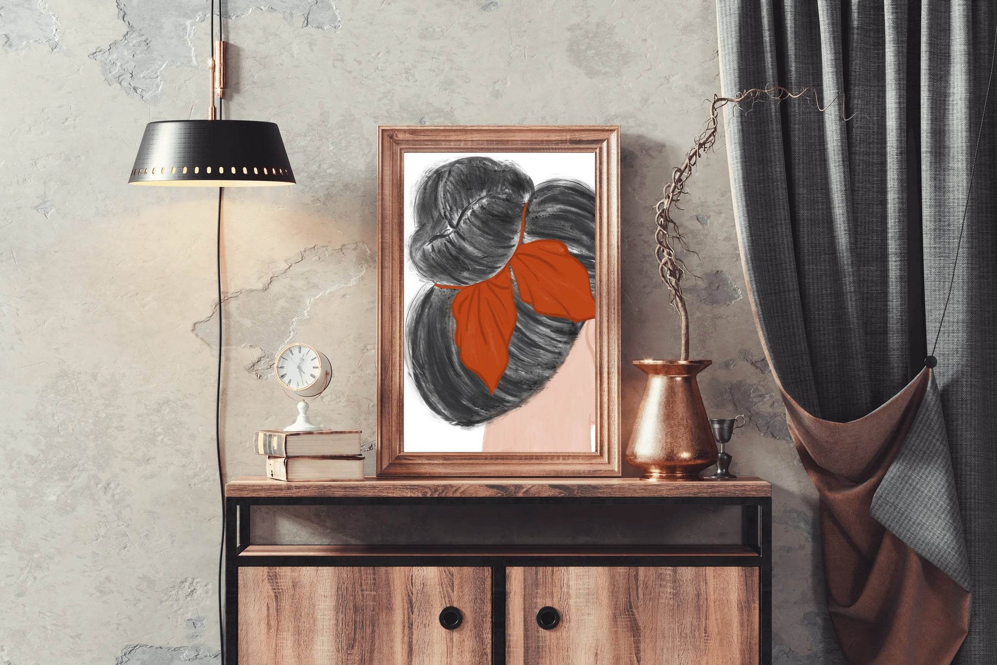 Painting of A Woman Hair Wall Art - beink online art store