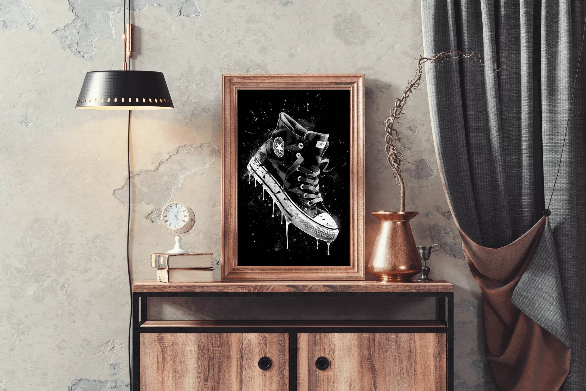 Shoes Black Ankle Boots Wall Art - beink online art store