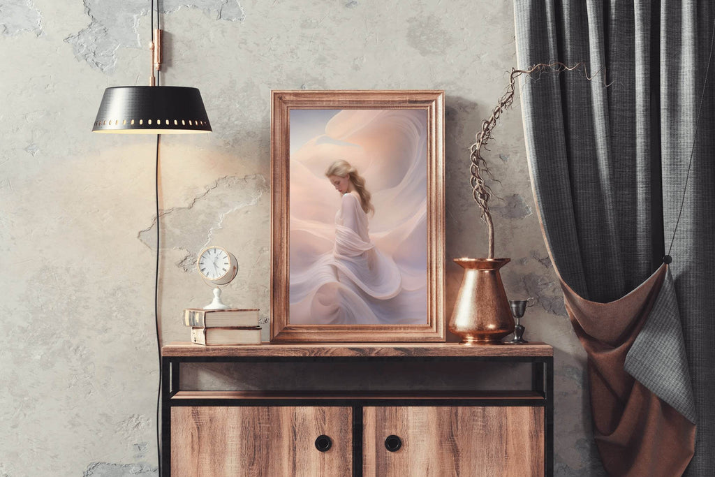 White Lace Silk Skirt And Shawl Wall Art - beink online art store