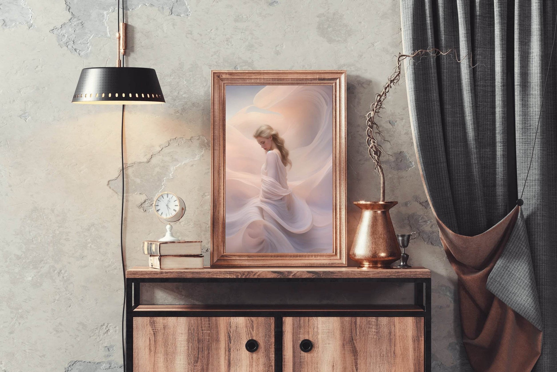 White Lace Silk Skirt And Shawl Wall Art - beink online art store