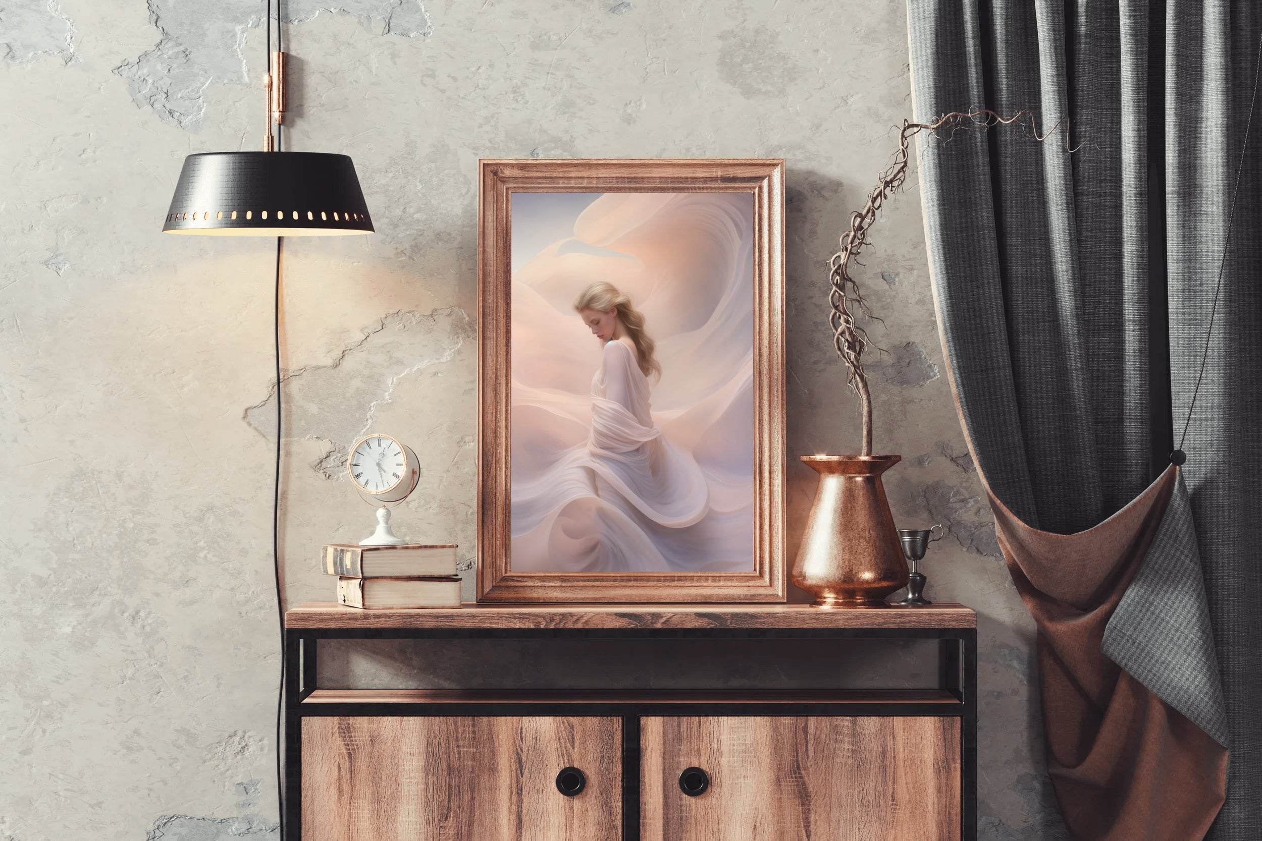 White Lace Silk Skirt And Shawl Wall Art - beink online art store