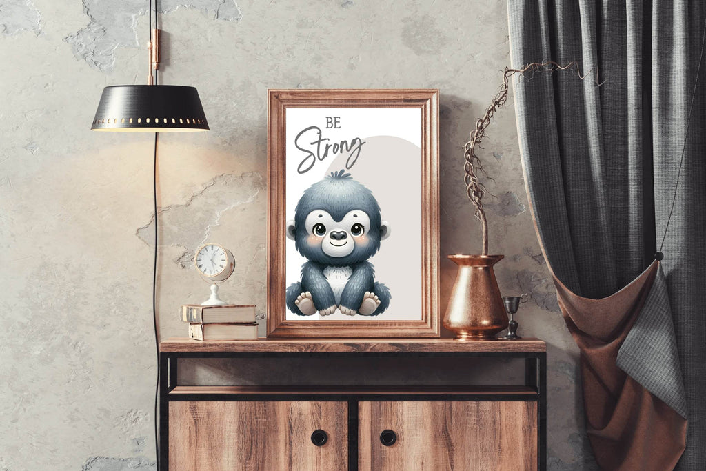 Watercolor Illustration of a Cute Baby Monkey - beink online art store