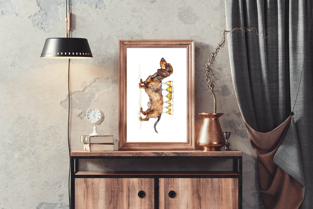 Dog Design Wine Table Wall Art - beink online art store
