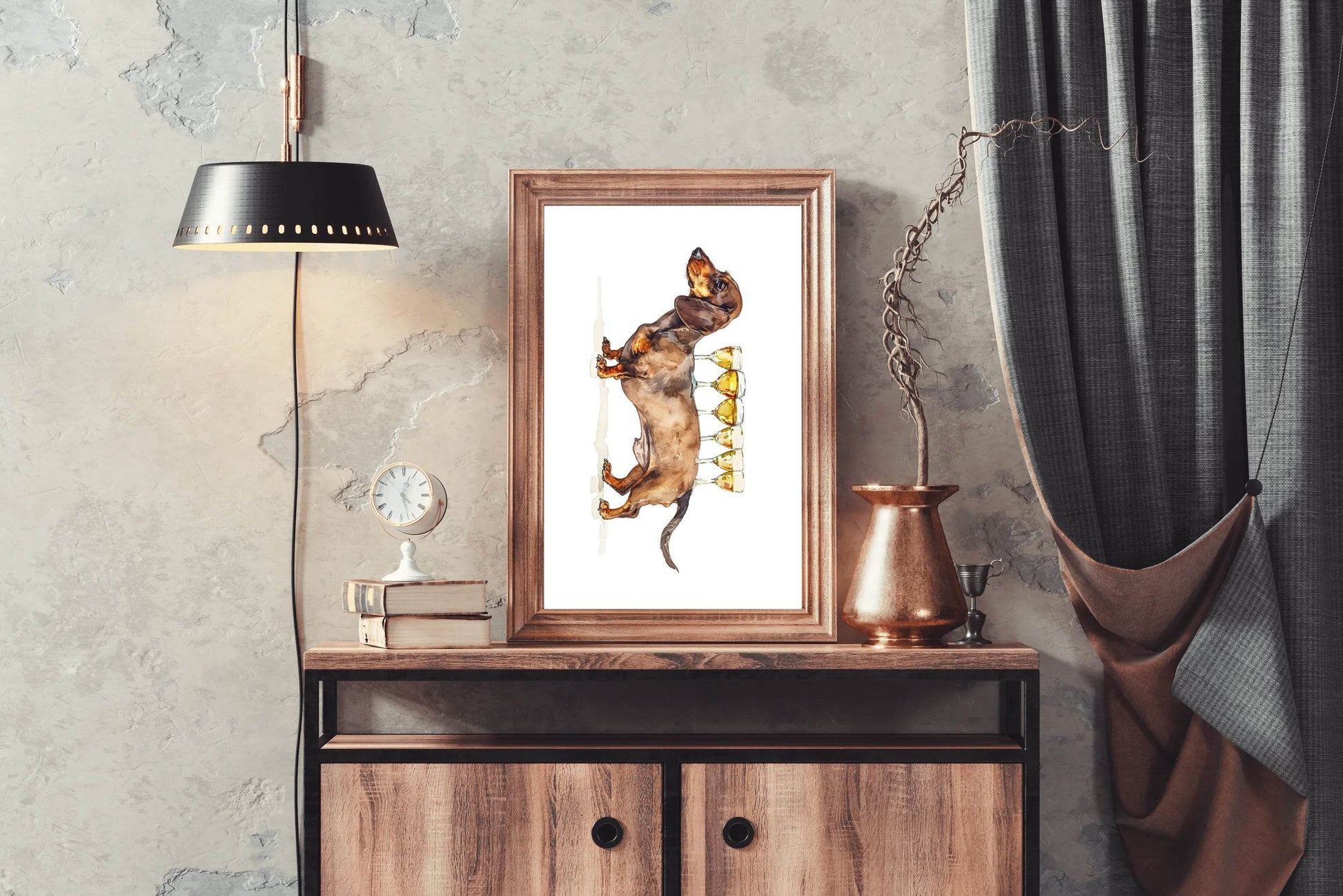 Dog Design Wine Table Wall Art - beink online art store