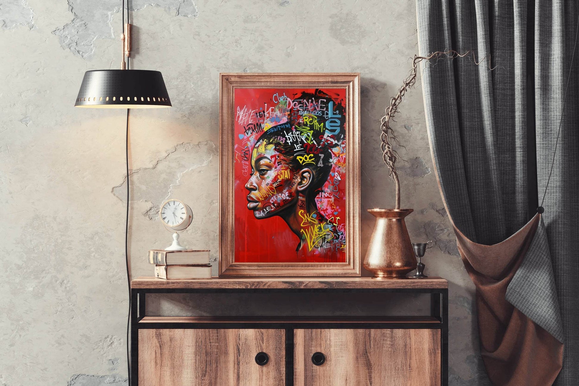 Urban Graffiti Portrait Street Style Wall Art - beink online art store