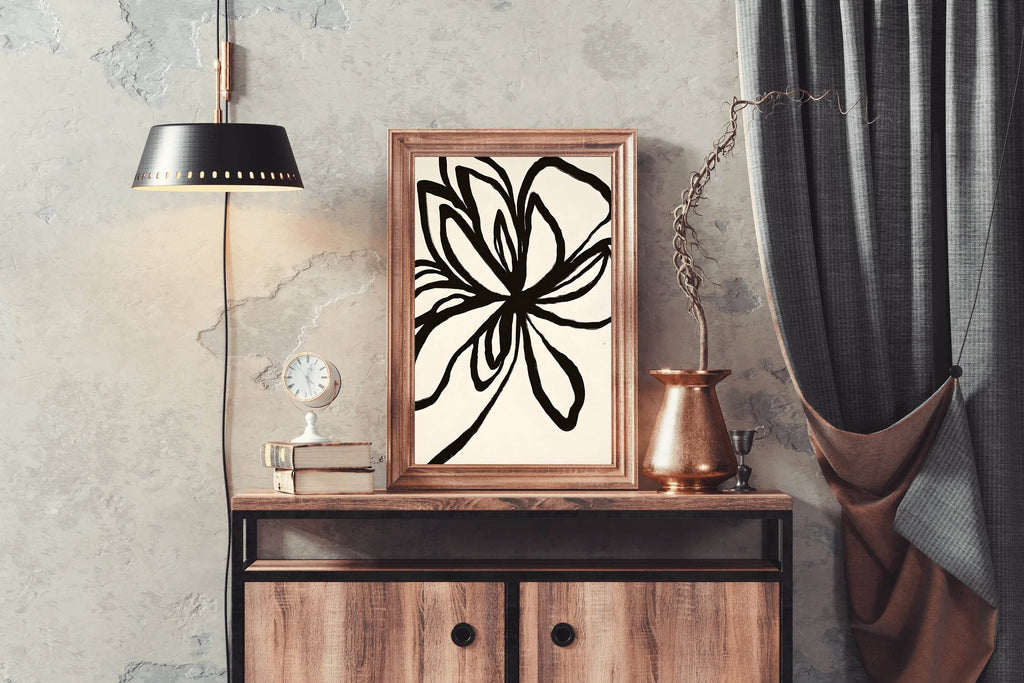 Abstract Black Floral Modern Wall Art - beink online art store