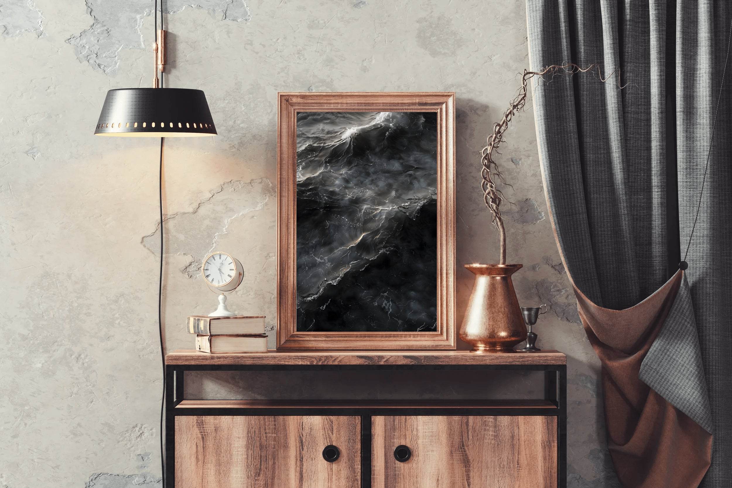 Choppy Water Black and White Wall Art - beink online art store