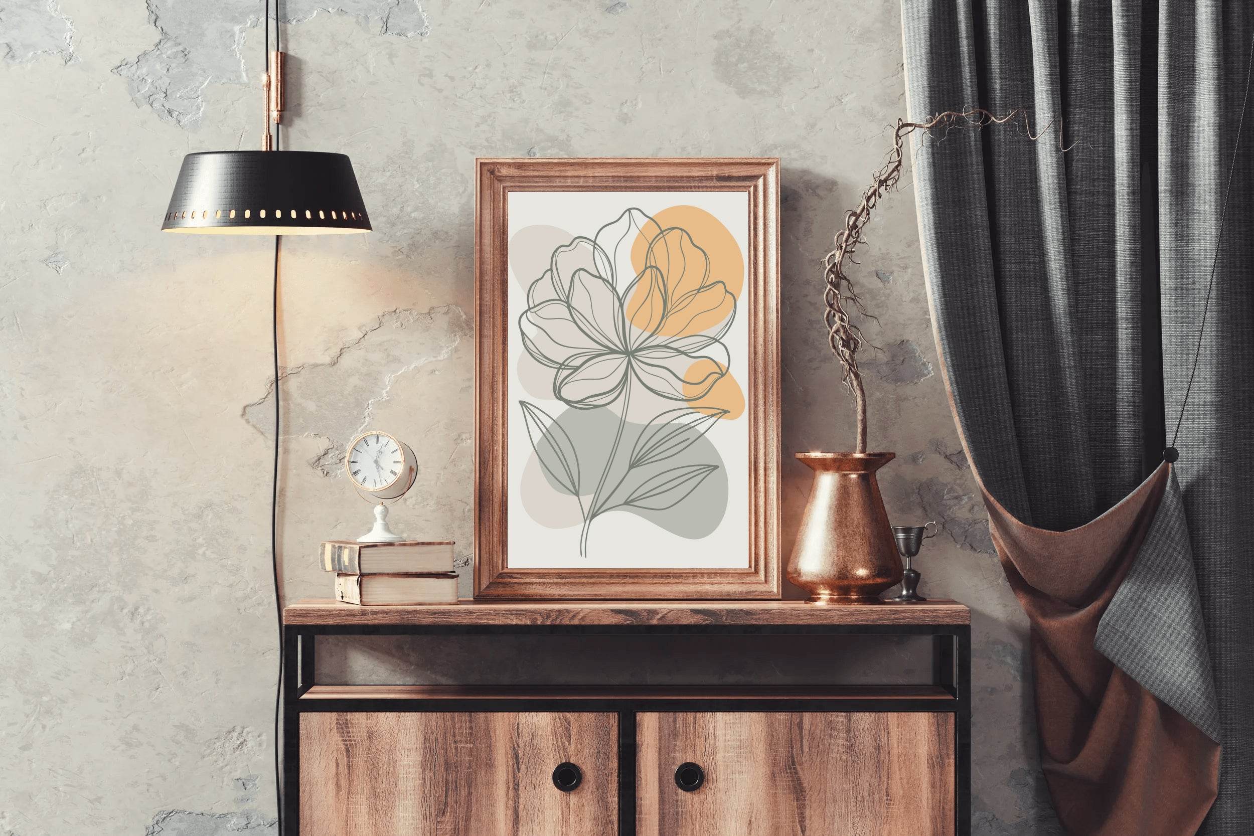 Minimal Design of Spring Flowers Wall Art - beink online art store