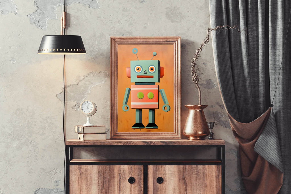 Vintage Toy Robot Kids Wall Art - beink online art store