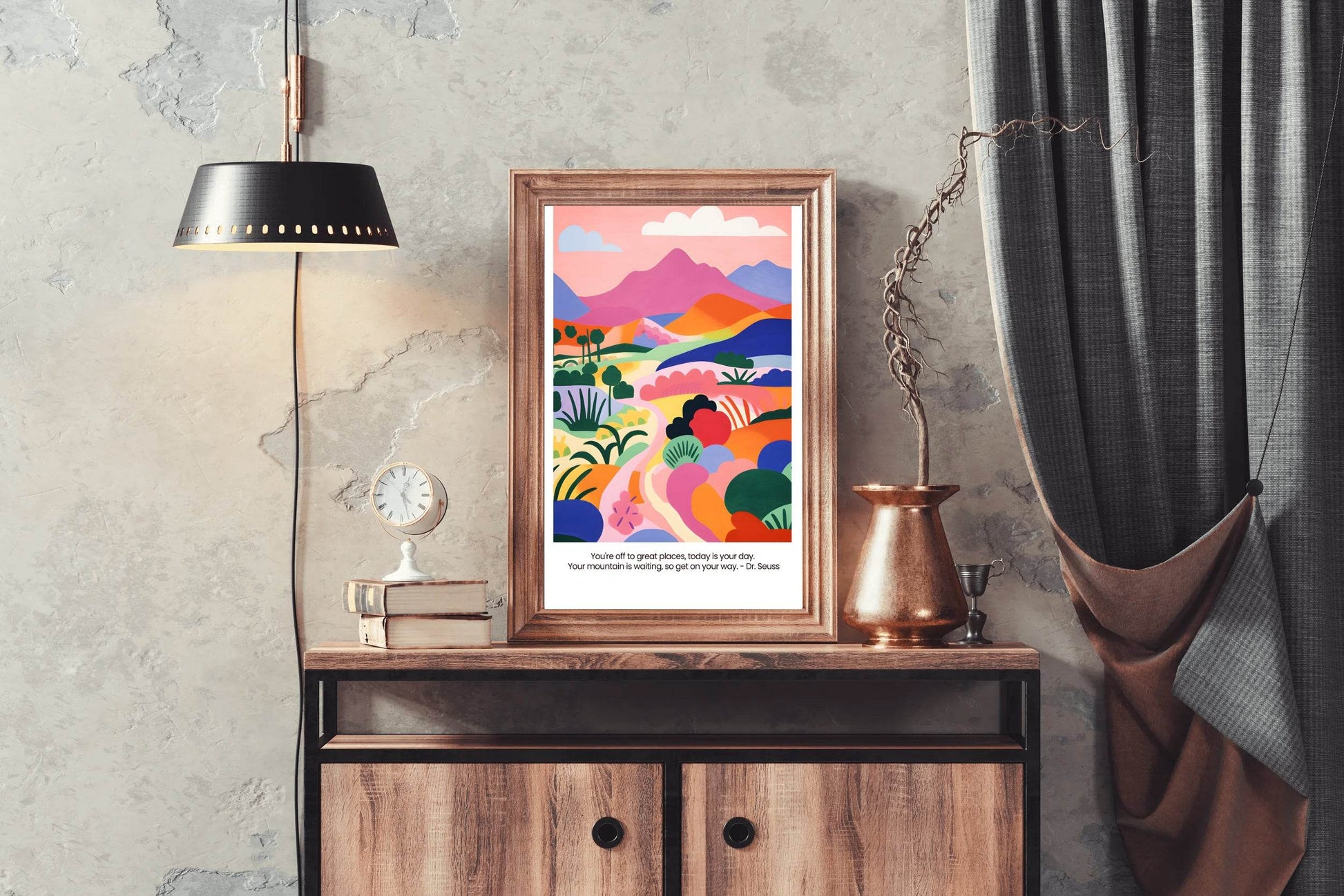 Colorful Painting of The Mountain Path Art - beink online art store