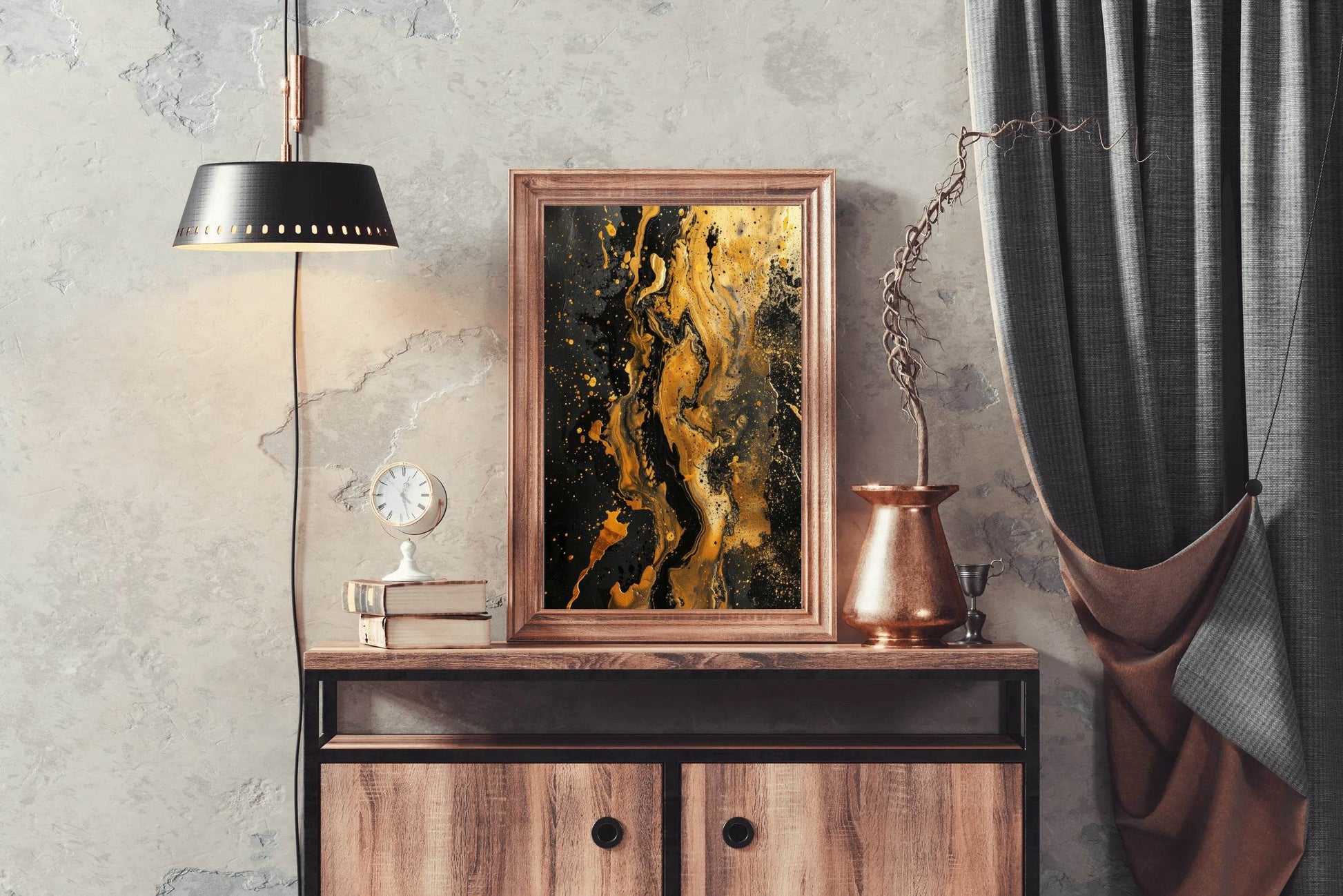 Luxury Marble Background With Gold Wall Art - beink online art store