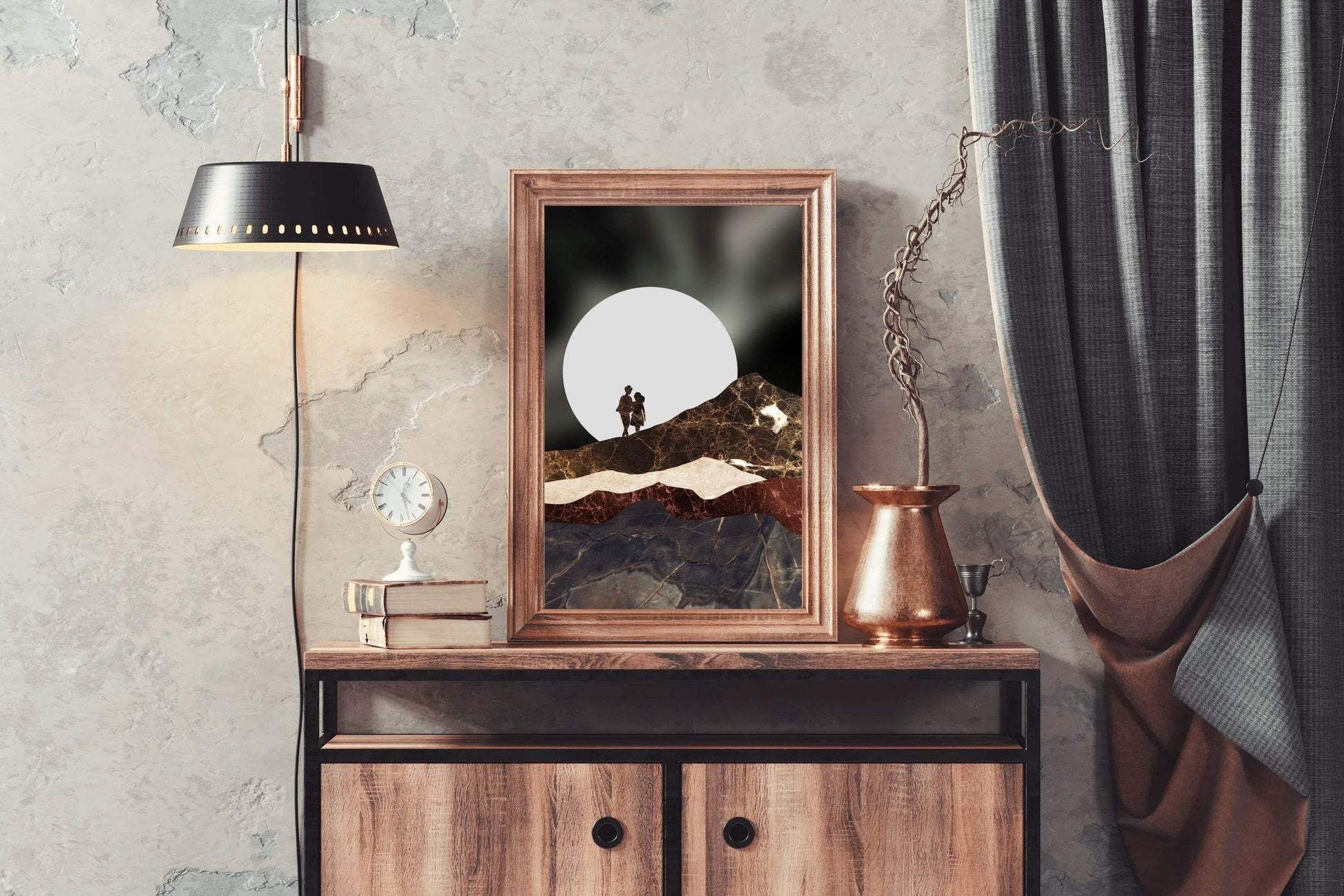 Cosmic Couple on Mountains Wall Art - beink online art store