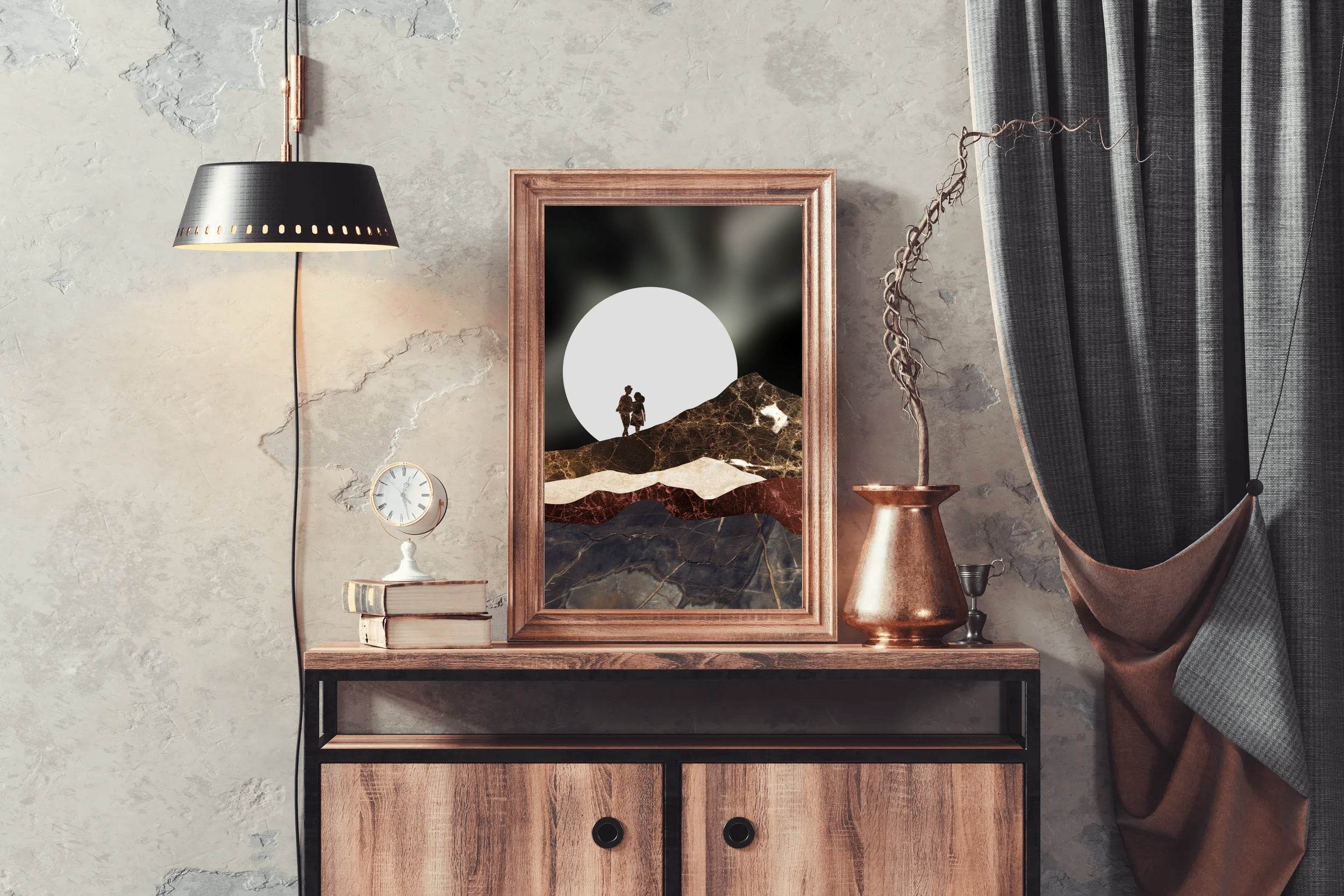 Cosmic Couple on Mountains Wall Art - beink online art store