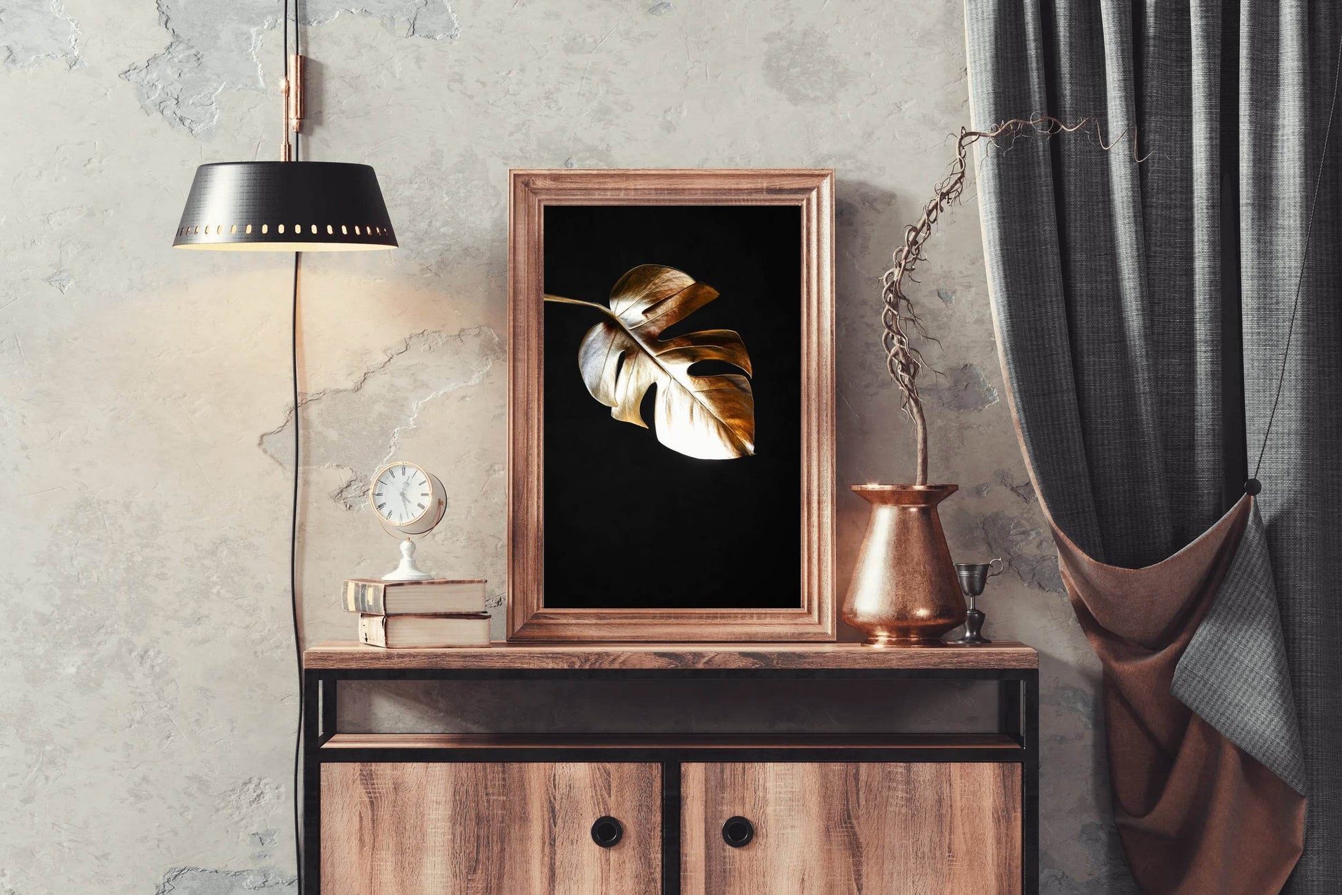 Golden Fig Leaf Wall Art - beink online art store