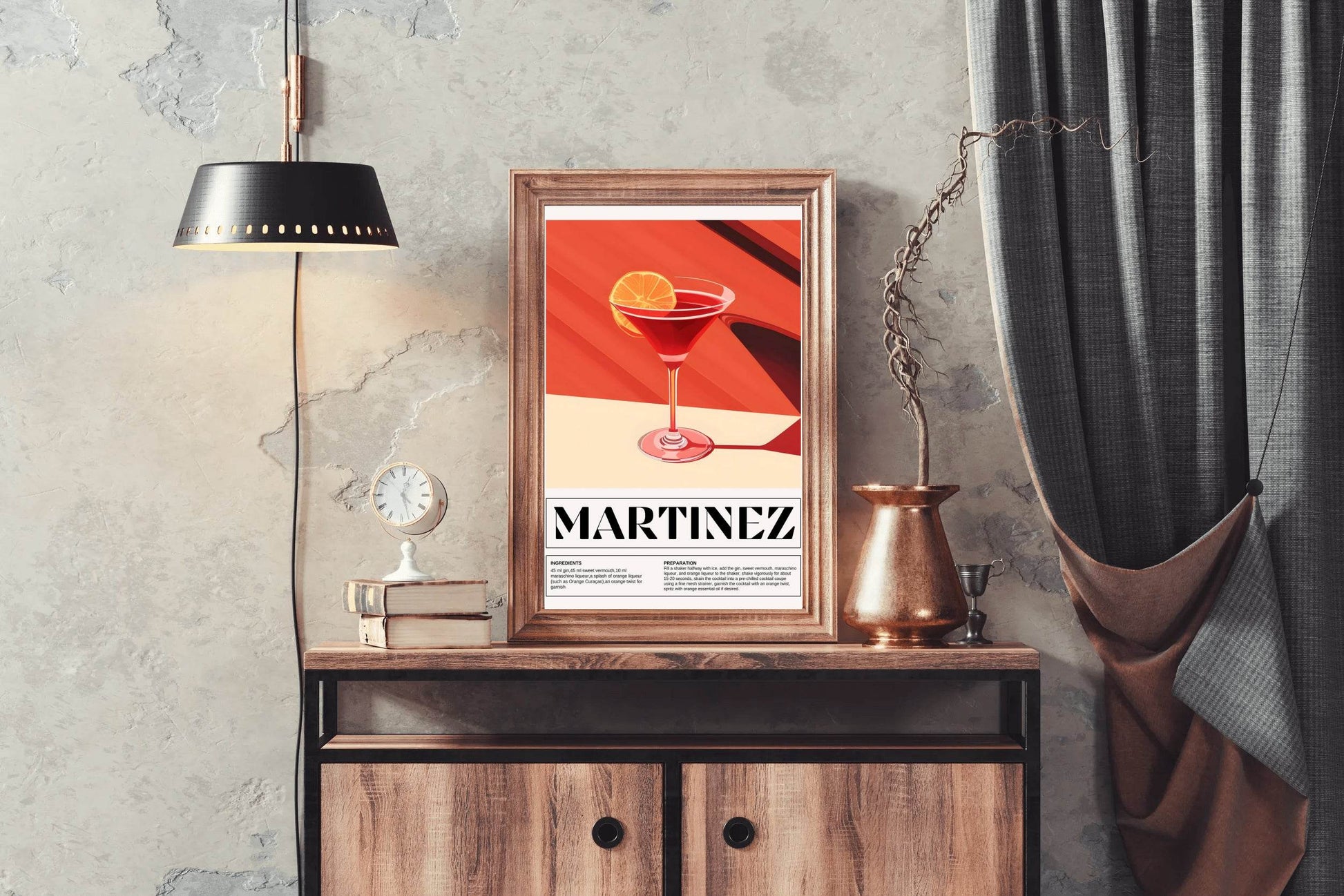 Red Martinez cocktail Wall Art - beink online art store