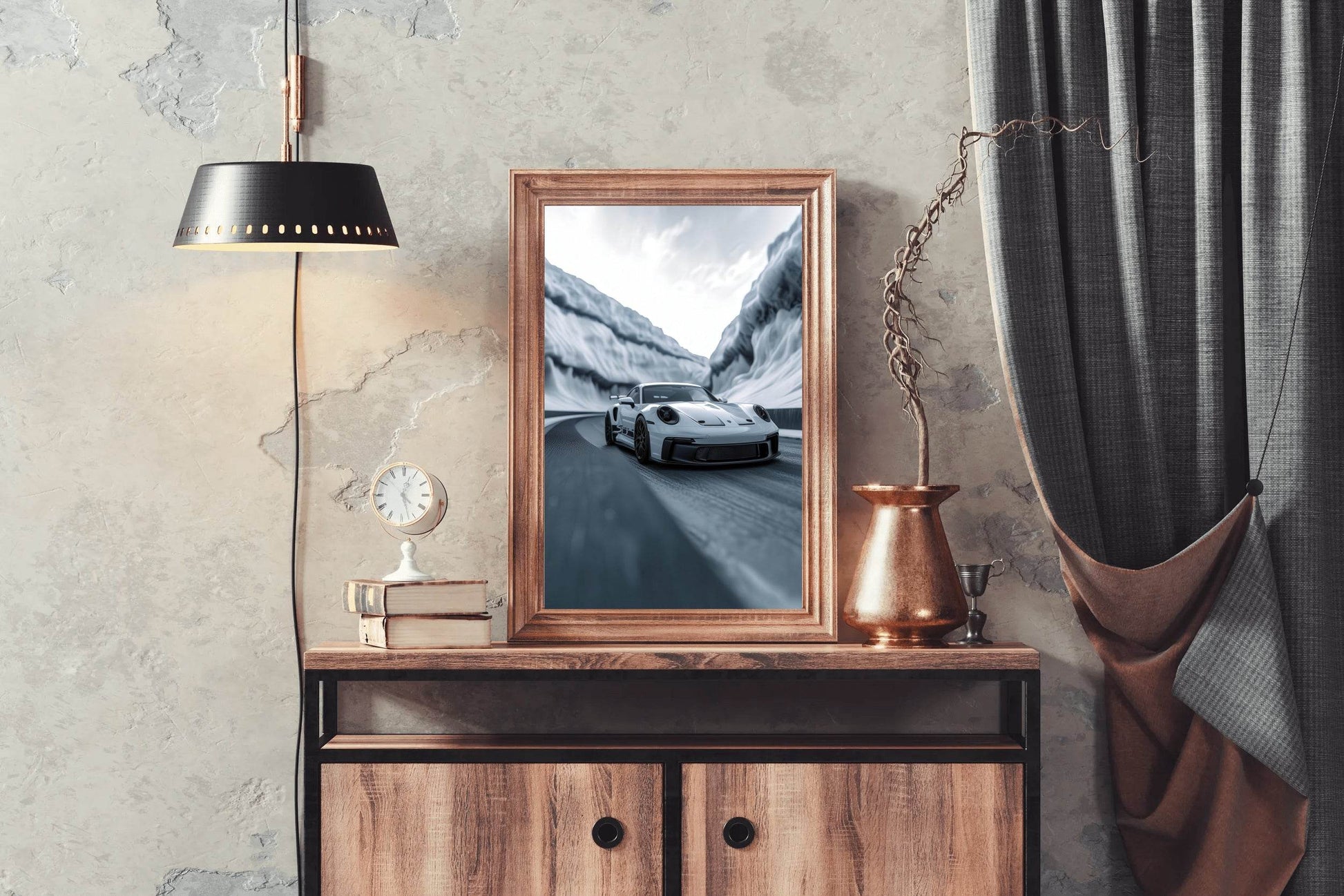 Porsche 992 GT3 White Wall Art - beink online art store