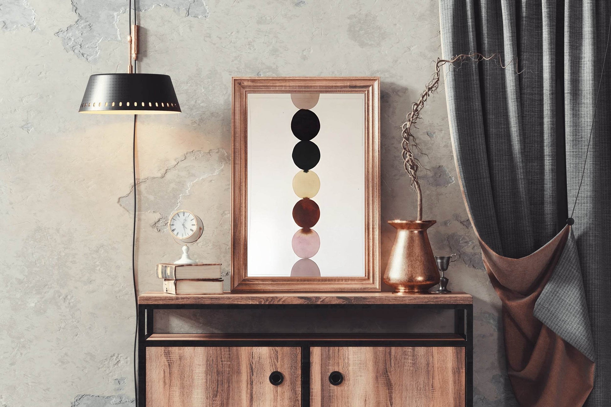 Multicolor Vertical Circles Modern Wall Art - beink online art store