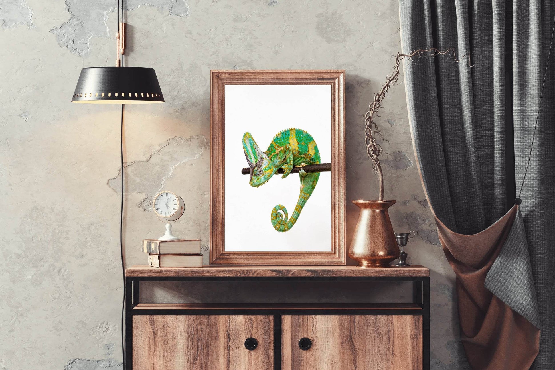 Veiled Chameleon Animal Wall Art - beink online art store