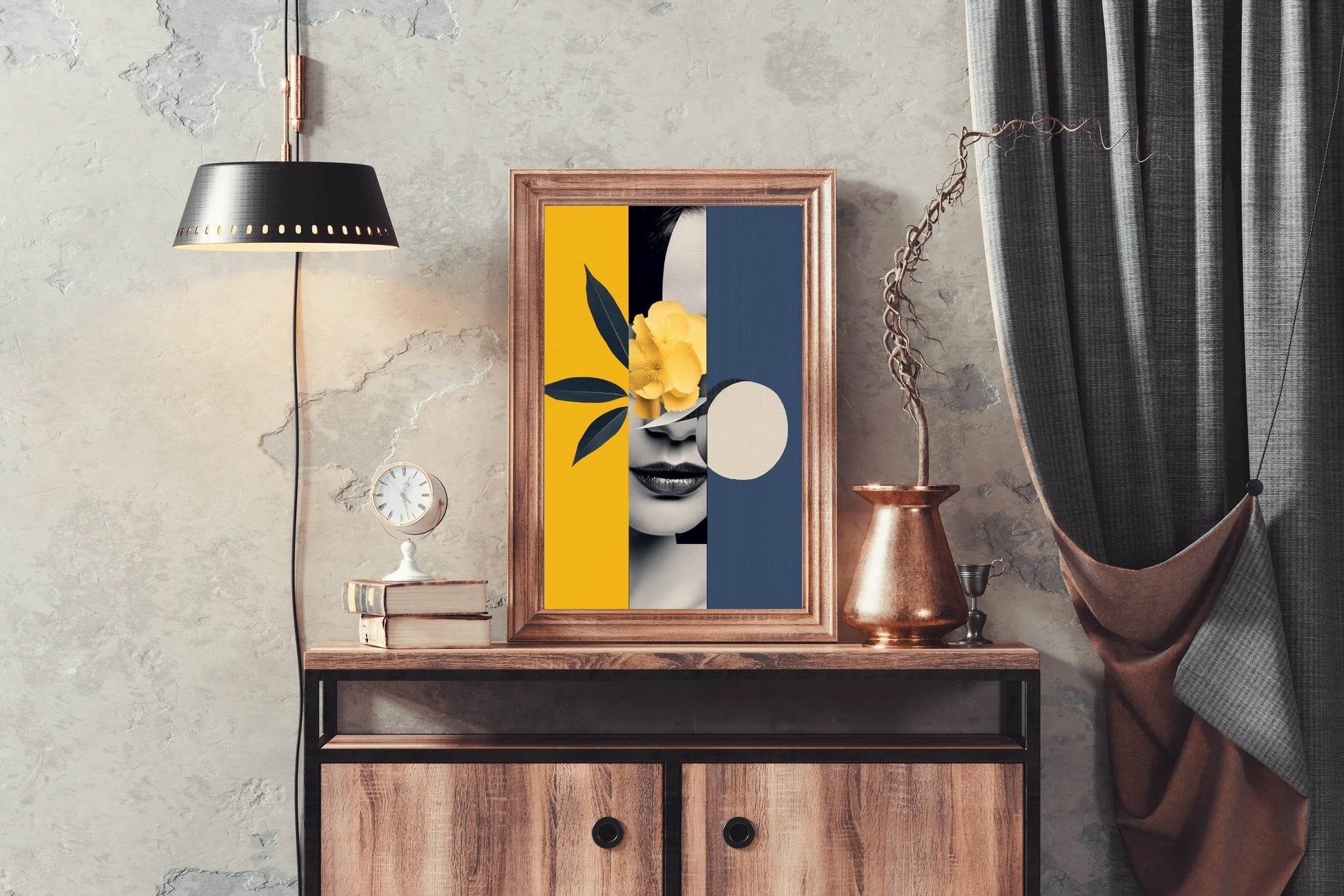 Modern Lady With Flower Abstract Wall Art - beink online art store