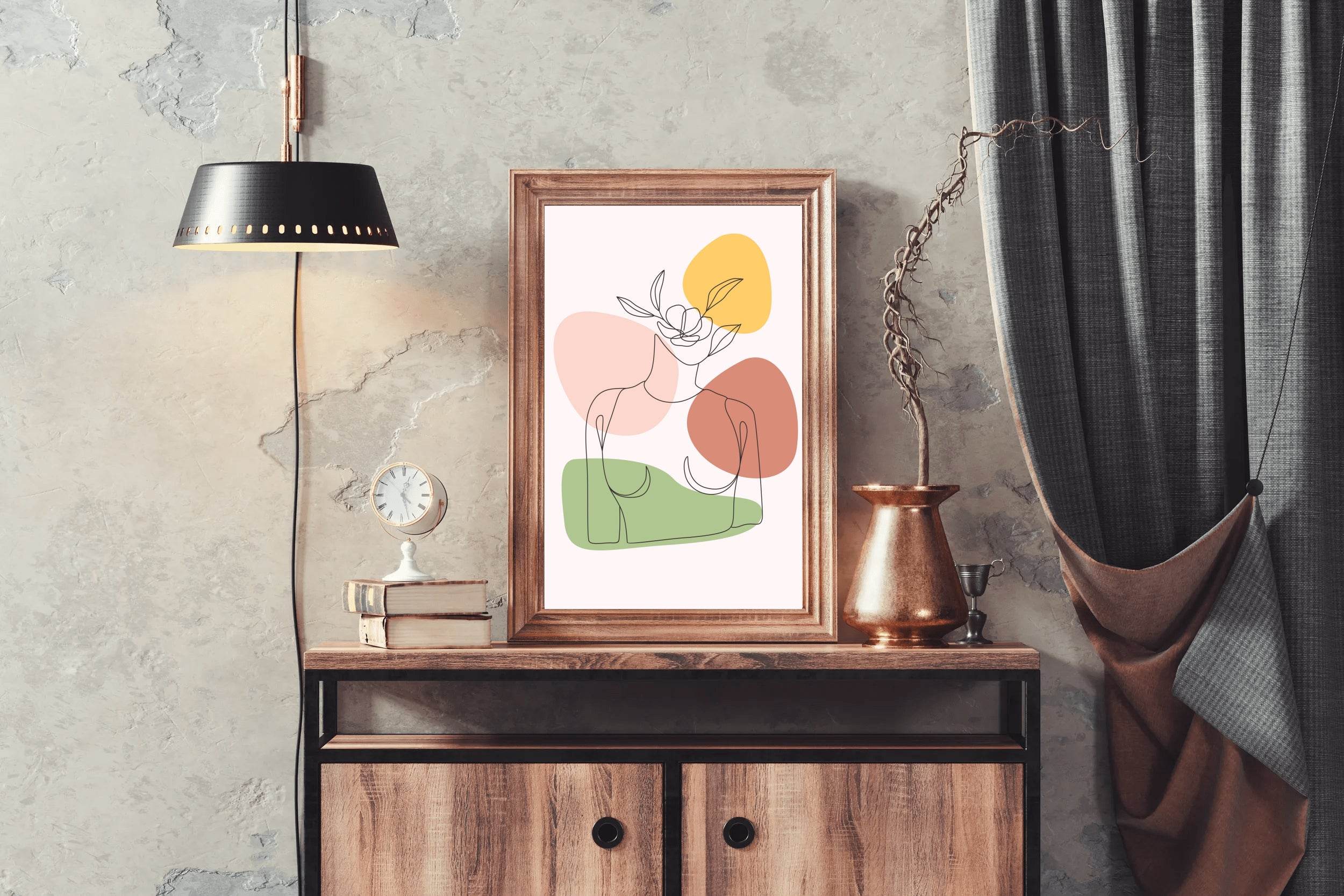 Minimal Female Torso Design Wall Art - beink online art store