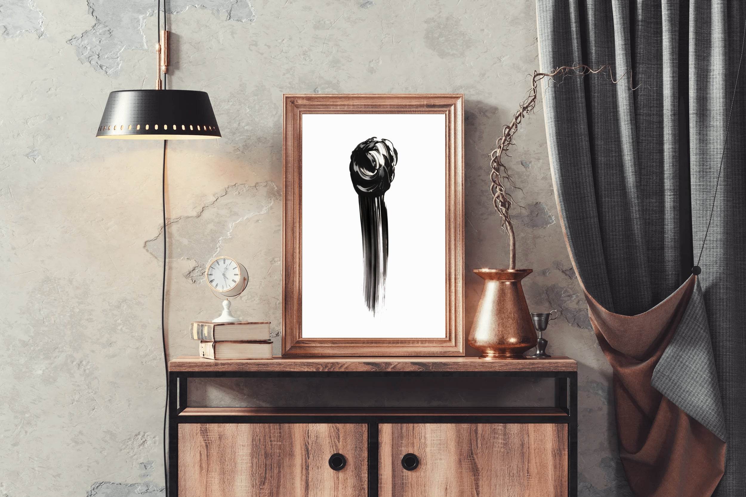 Paint Smudge Black & White Wall Art - beink online art store