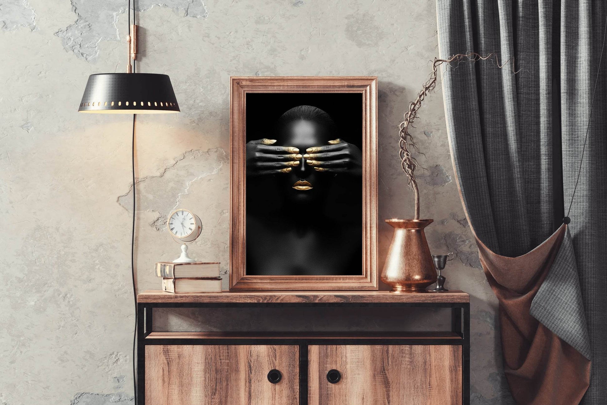 Golden Fingers Of a Black Woman Wall Art - beink online art store