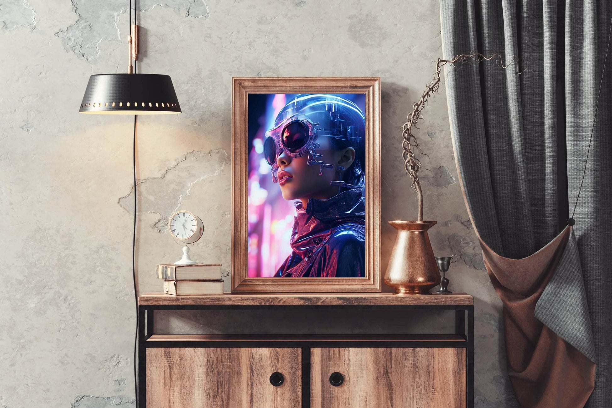 Girl With Space Helmet Wall Art - beink online art store