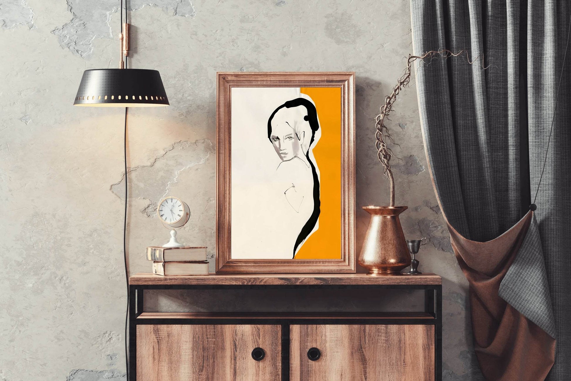 Minimalist Portrait of a Women Wall Art - beink online art store