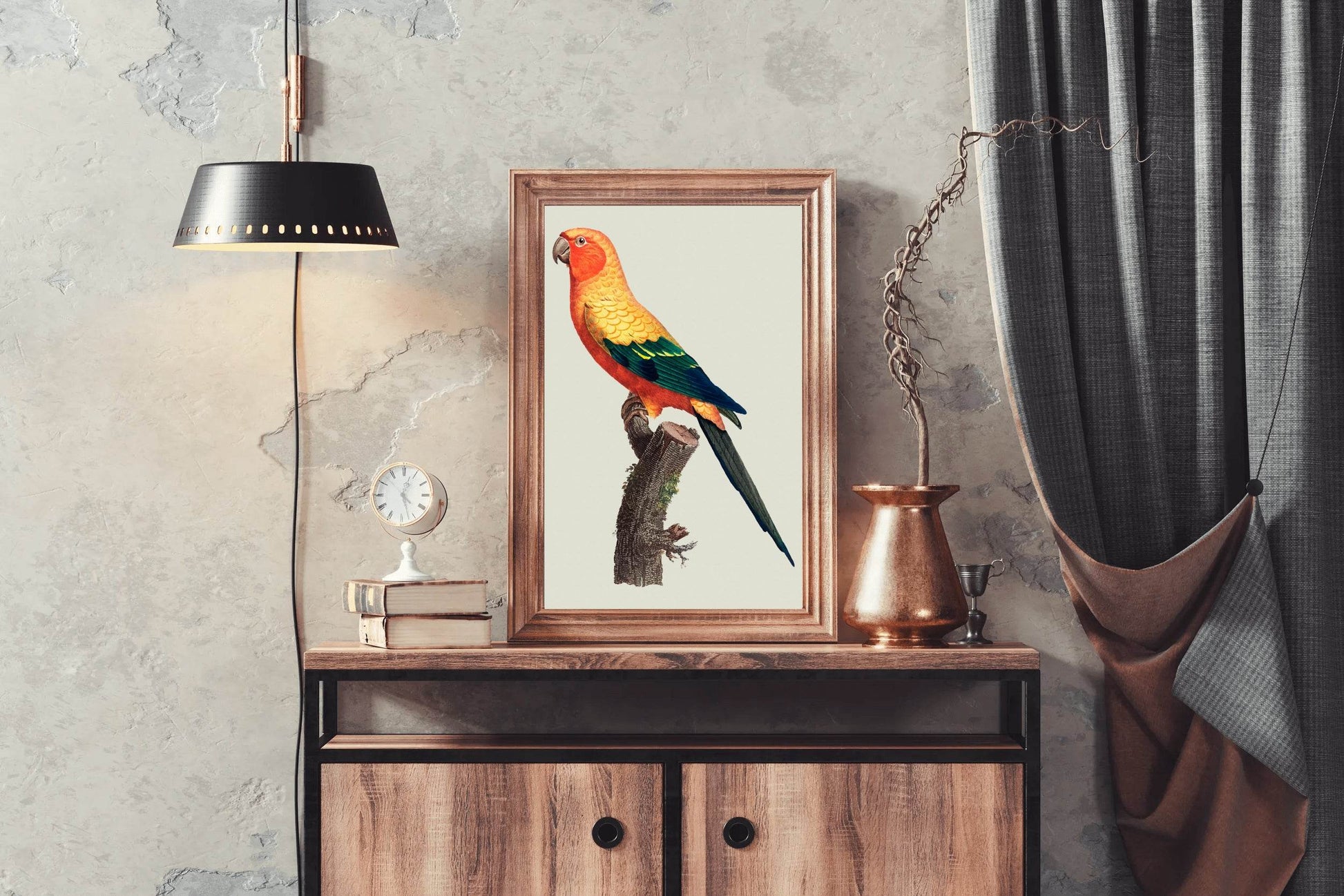 Painting of Sun Conure Parrot Wall Art - beink online art store
