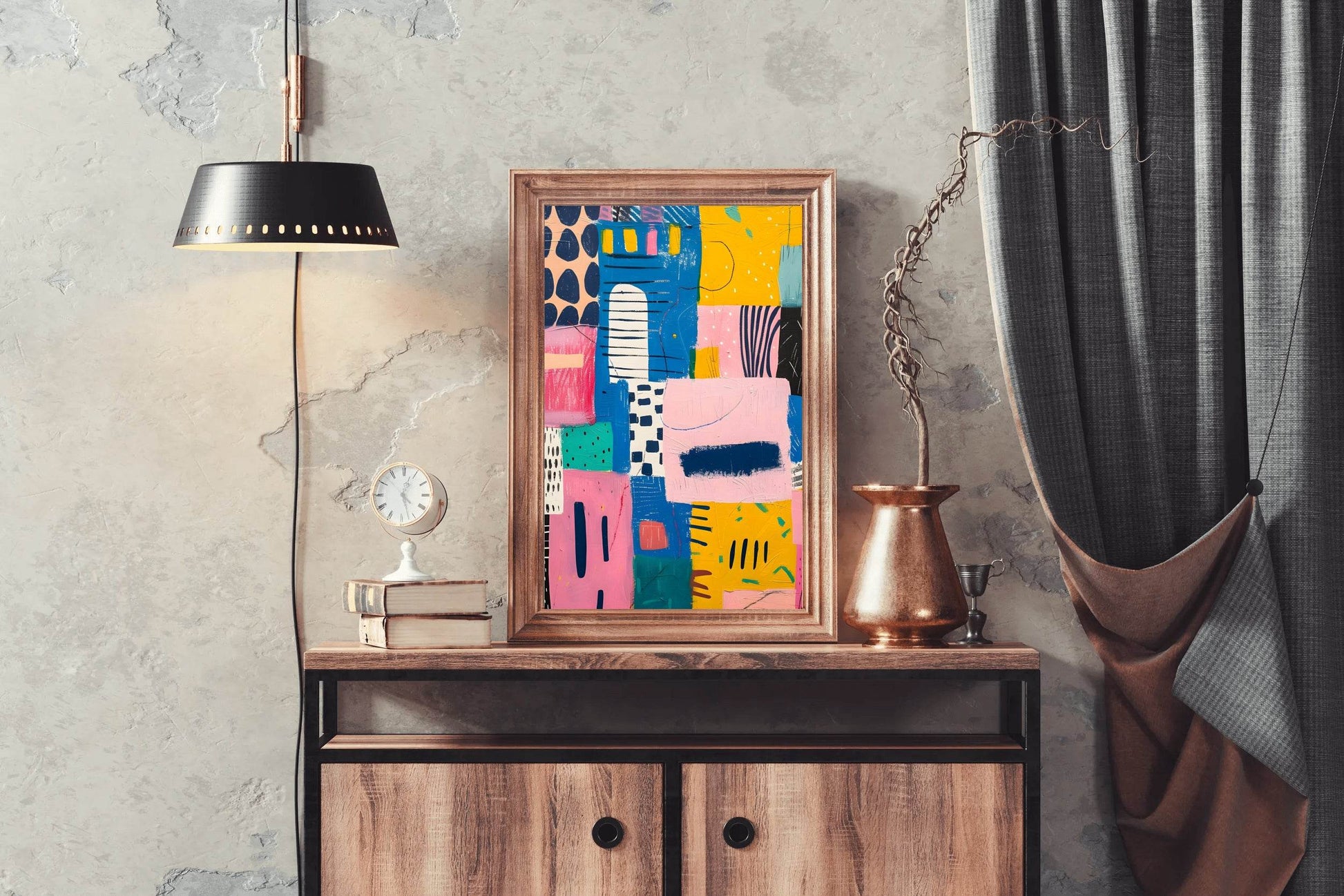 Colorful Abstract Paint Patches Digital Art - beink online art store