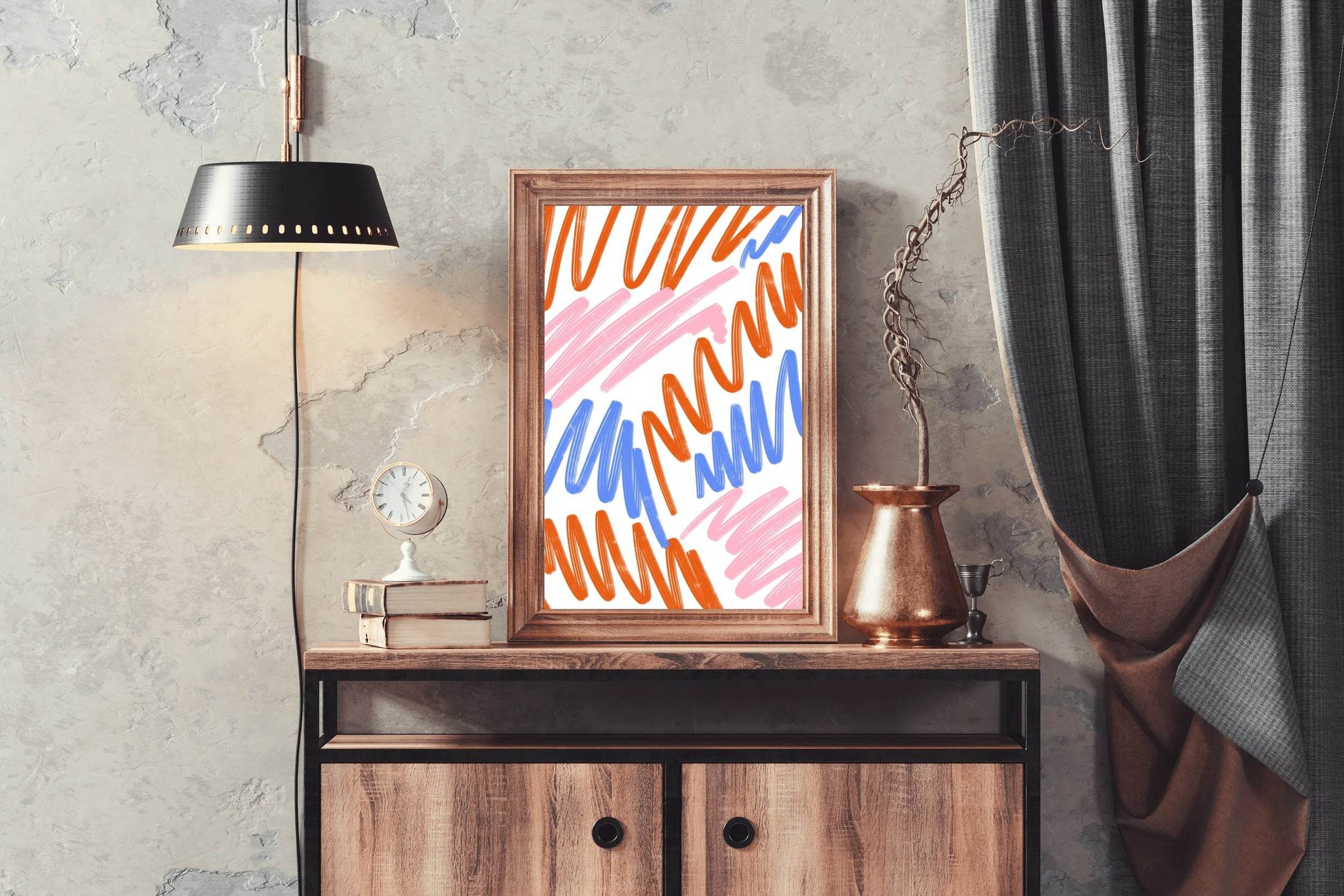Colorful Lines on White Background Wall Art - beink online art store