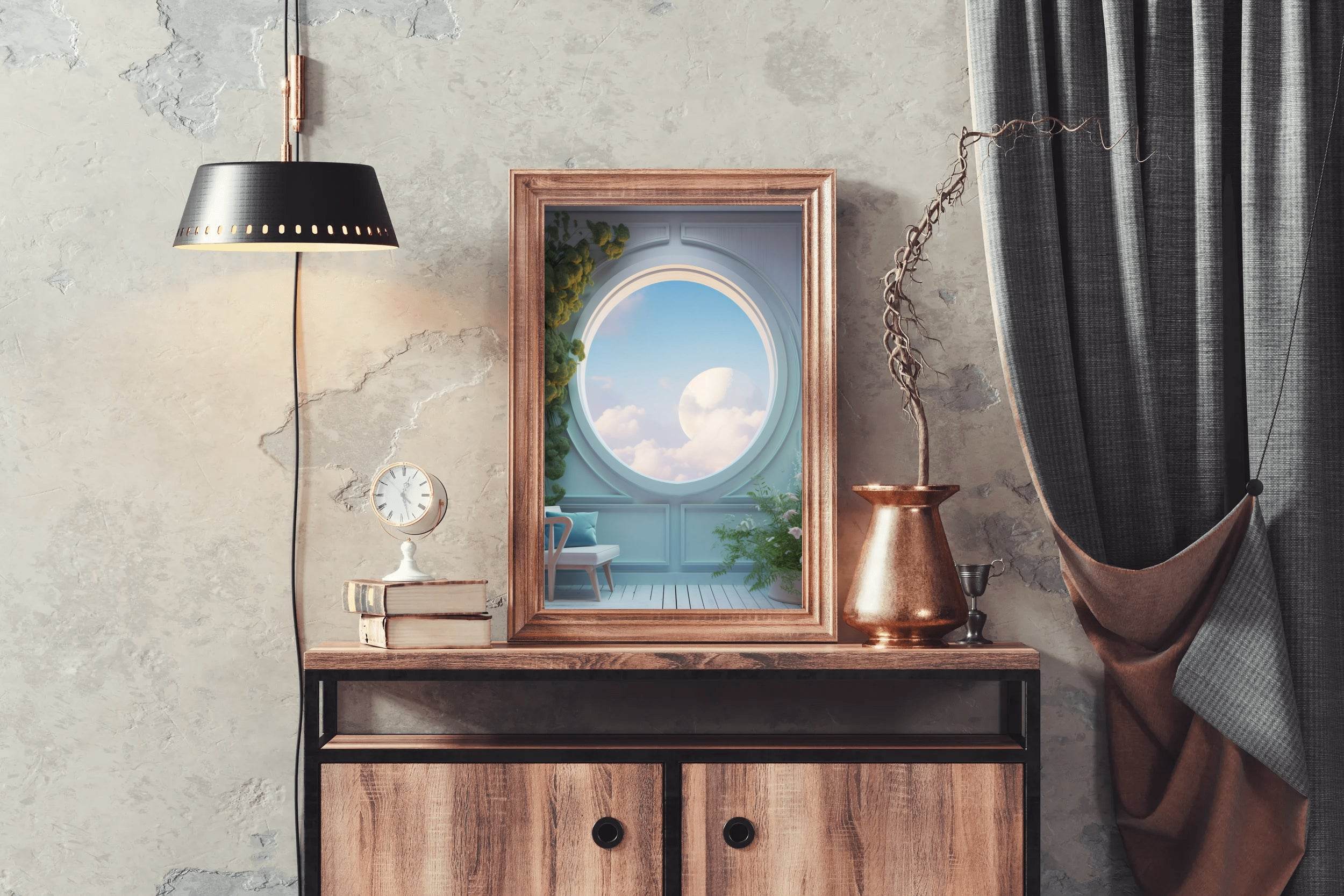 Window With Magical Landscape View Anime Wall Art - beink online art store
