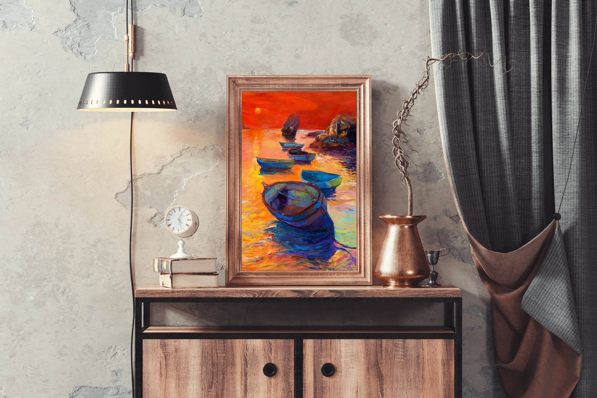 Small Boats at Sunset Wall Art - beink online art store