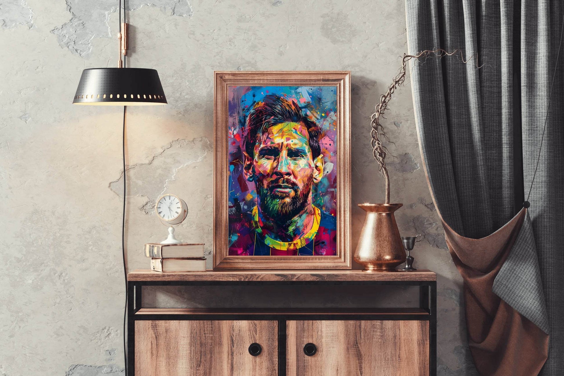 Lionel Messi Colorful watercolor painting Wall Art - beink online art store