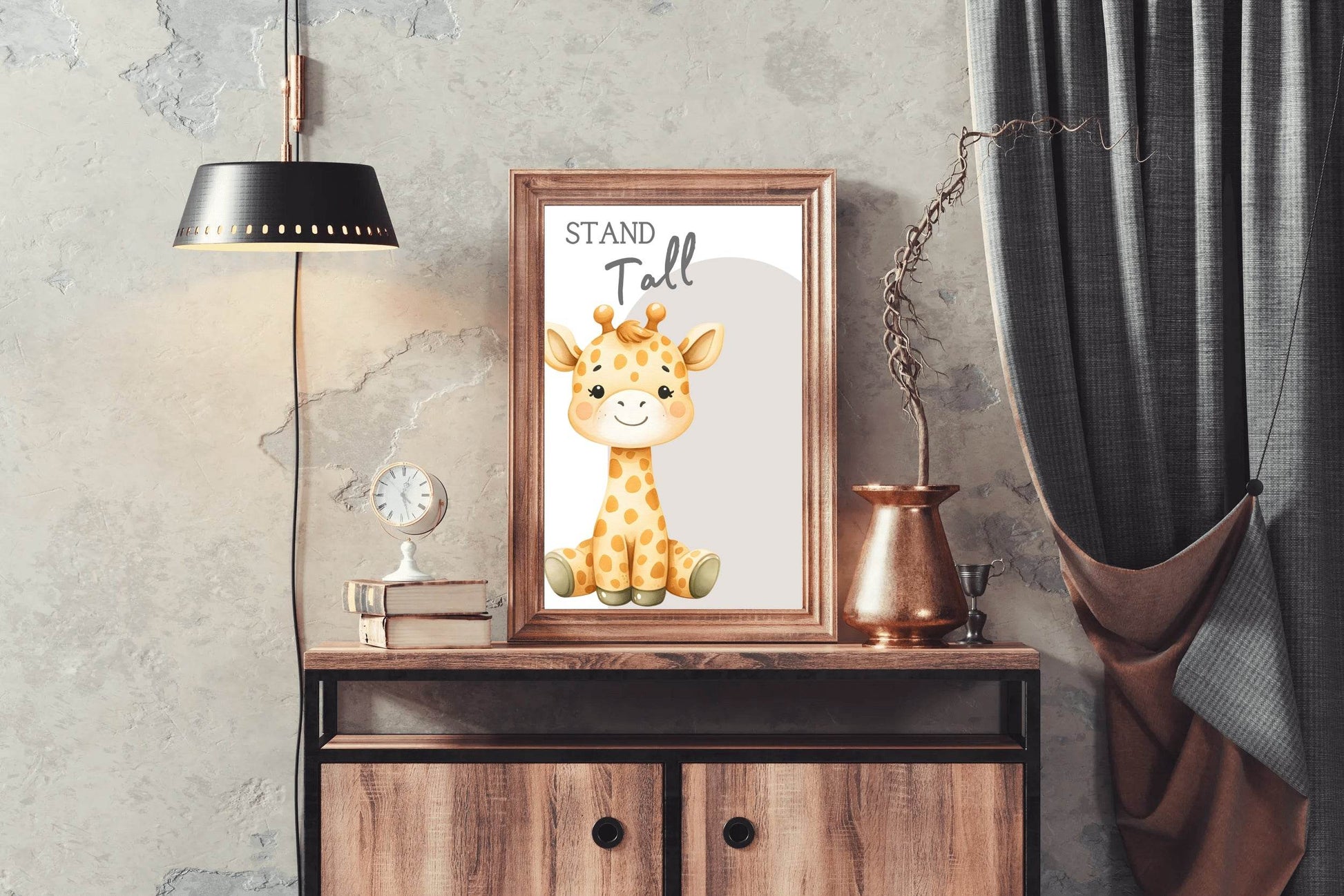 Little Smiling Giraffe Cartoon - beink online art store